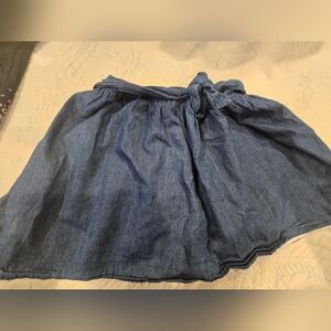Women's Blue Denim Tie-Waist Skirt